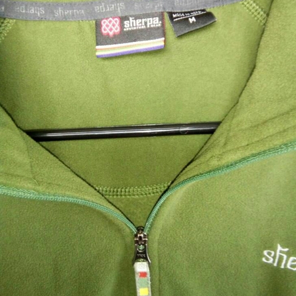 Sherpa green 1/4 zip fleece men's medium - Picture 3 of 7
